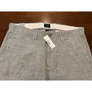 NWT 32 X 34 J Crew 484 Linen Blend Gray Trousers Dress Pants